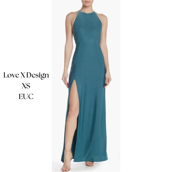 Love by Design Slinky Strappy High Slit Long Dress Atlantic Deep XS at Nordstrom Rack - Womens Maxi Love by Design Slinky Strappy High Slit Long Dress Atlantic Deep XS at Nordstrom Rack - Womens Maxi